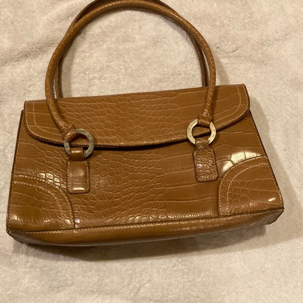 Tommy Hilfiger faux alligator tan/light brown purse